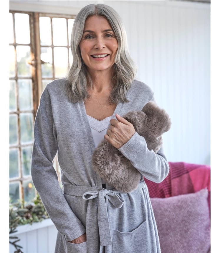 Dark Charcoal, Cashmere & Merino Luxe Dressing Gown