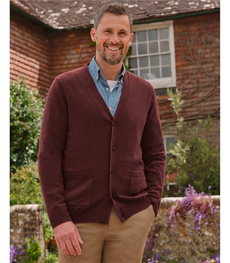 Cashmere and Merino V Neck Cardigan