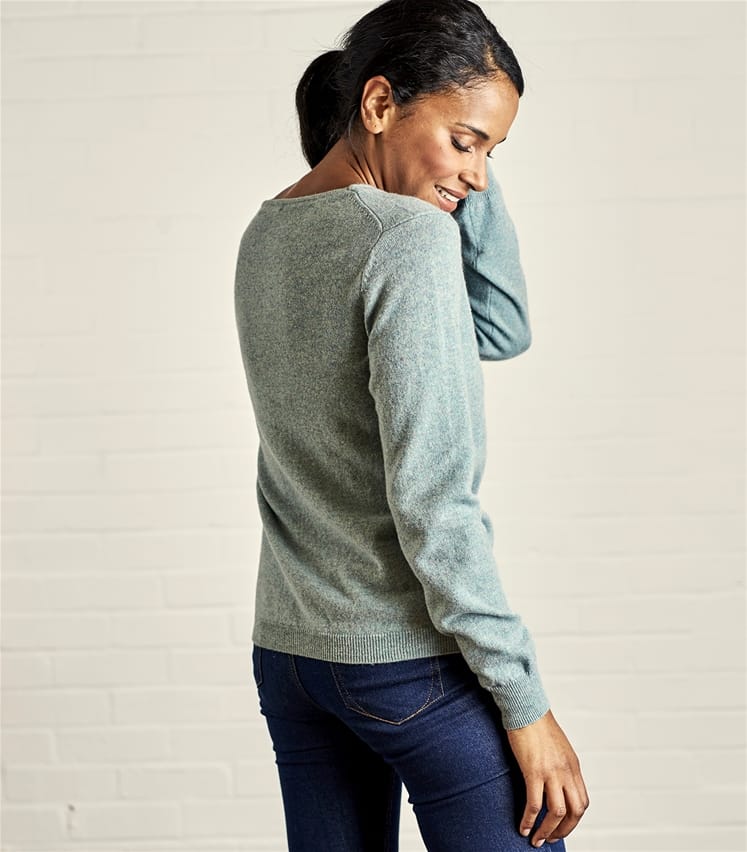 Cashmere Merino Classic V Neck Cardigan