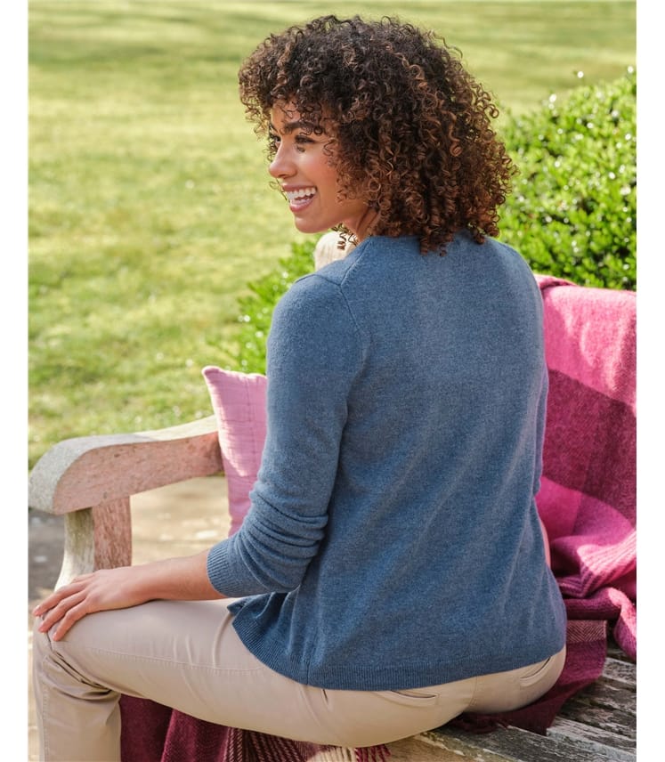 Cashmere Merino Classic V Neck Cardigan