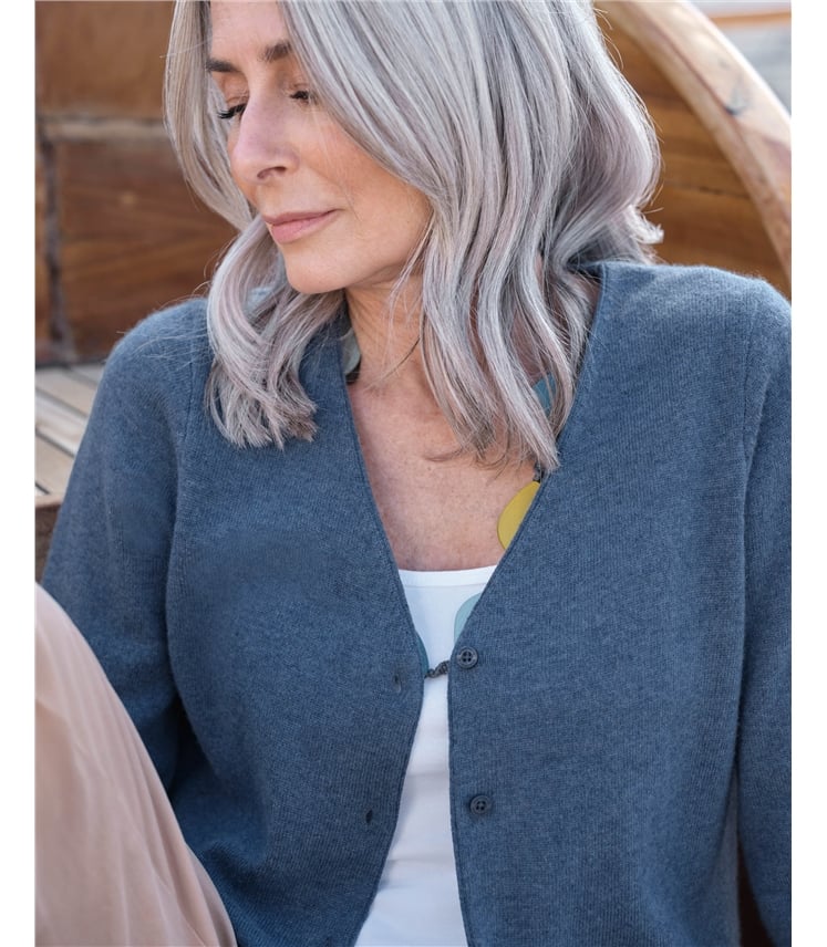 Cashmere Merino Classic V Neck Cardigan