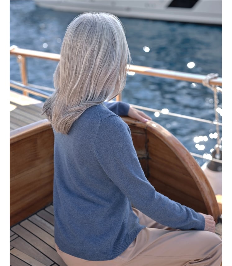 Cashmere Merino Classic V Neck Cardigan