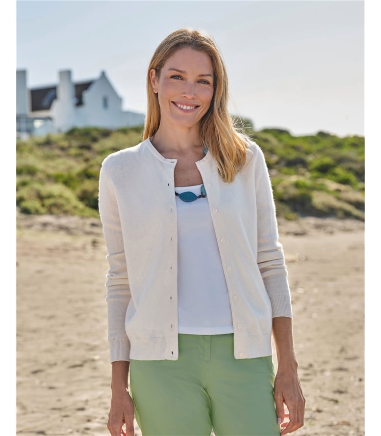 Cashmere Merino Crew Neck Cardigan