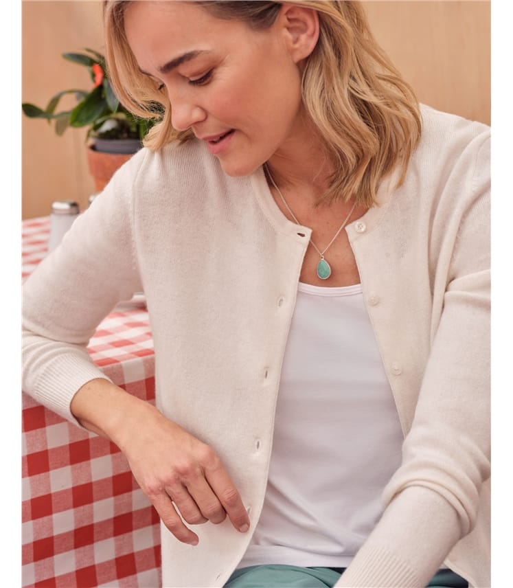 Cashmere Merino Crew Neck Cardigan