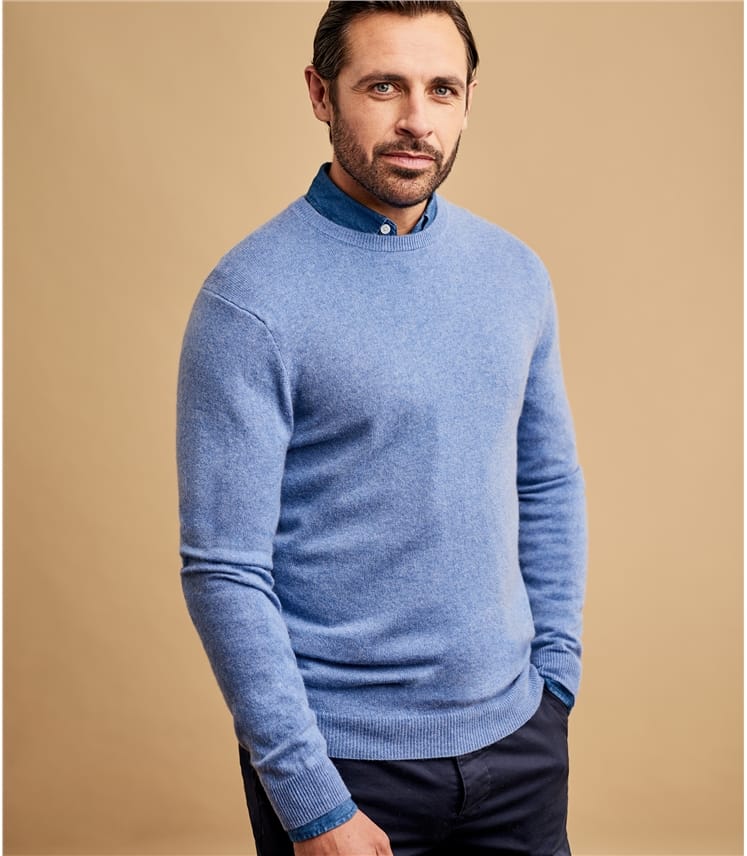 mens blue crew neck jumper