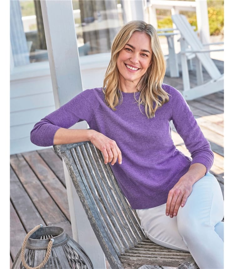 Pull à col rond - Femme - Cachemire & Mérinos