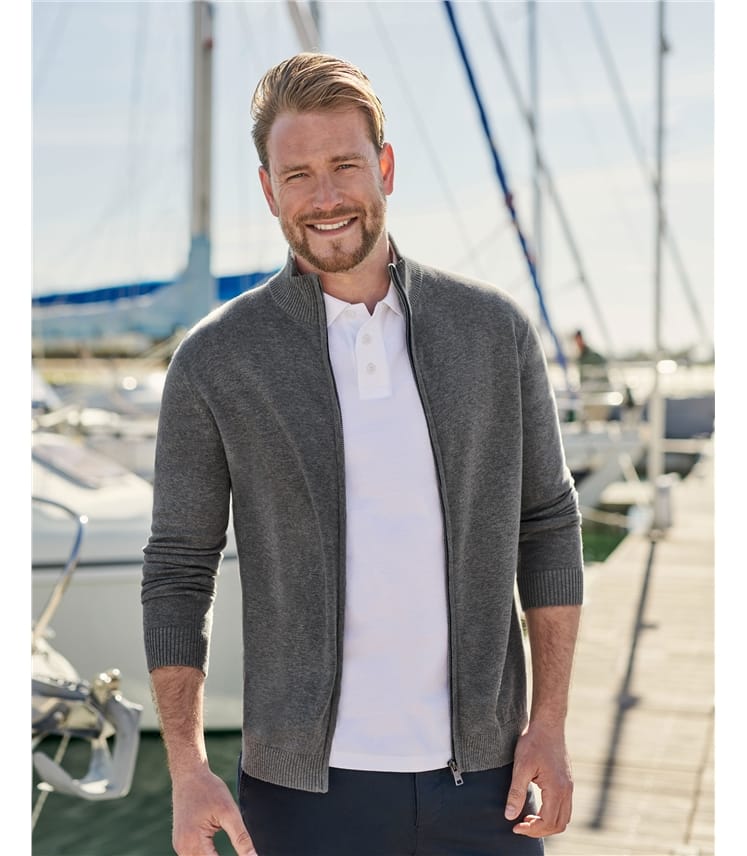 Drumohr Baumwolle Baumwolle t-shirt in Grau für Herren Herren Bekleidung Pullover und Strickware Strickjacken 