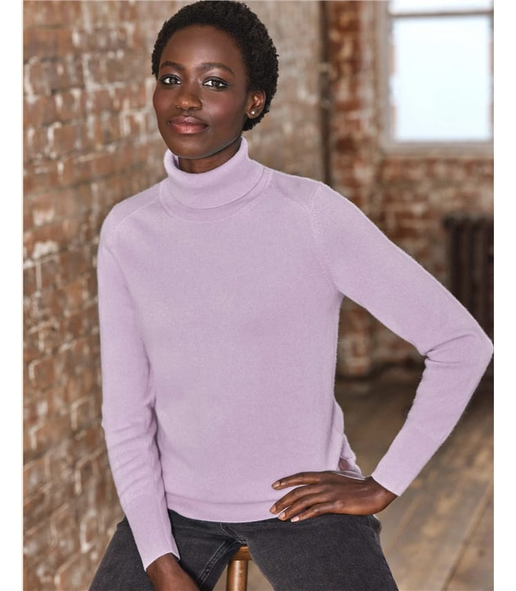 Womens Cashmere Polo Neck Sweater