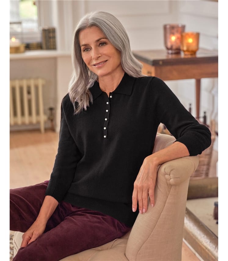Polo en maille - Femme - Cachemire & Mérinos