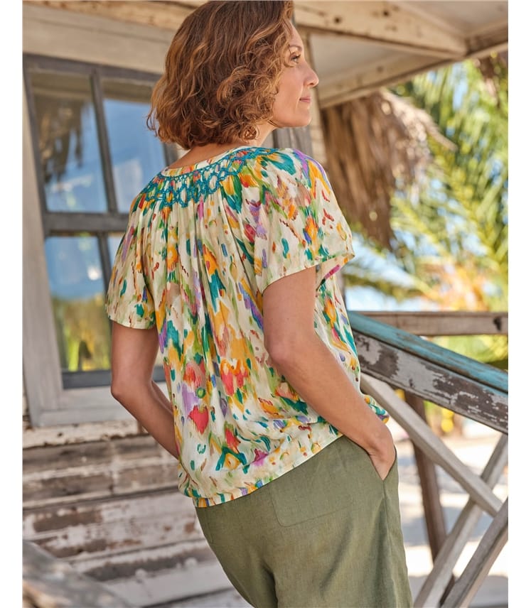 Angel Sleeve Crinkle Blouse