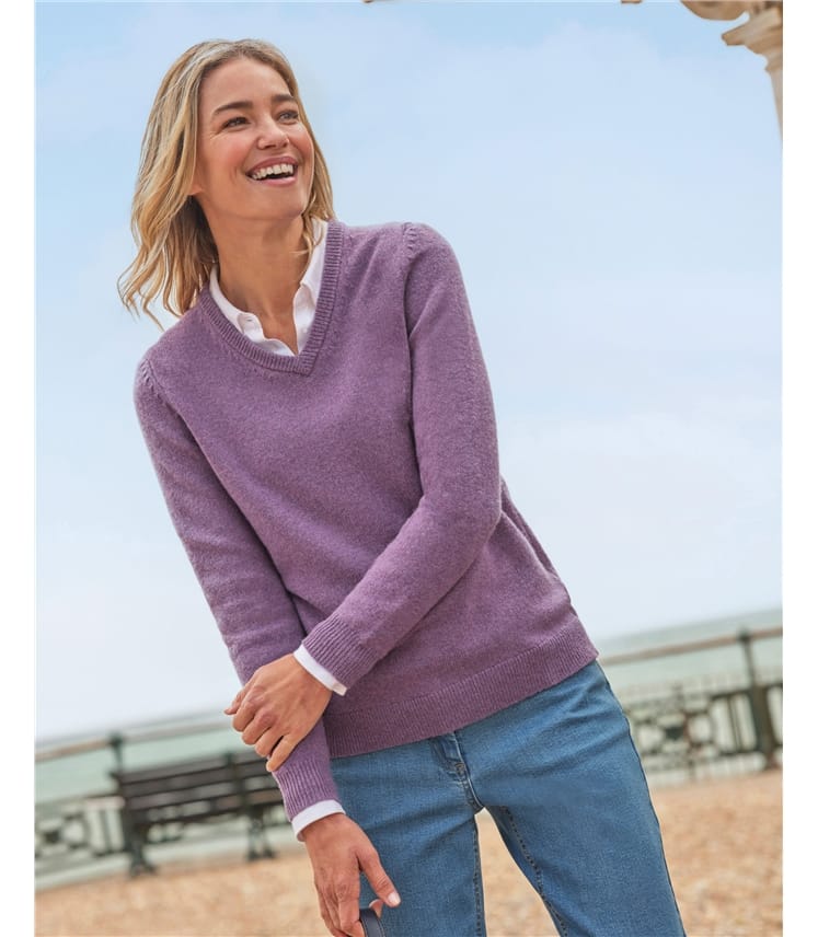 Womens Lambswool V Neck Jumper