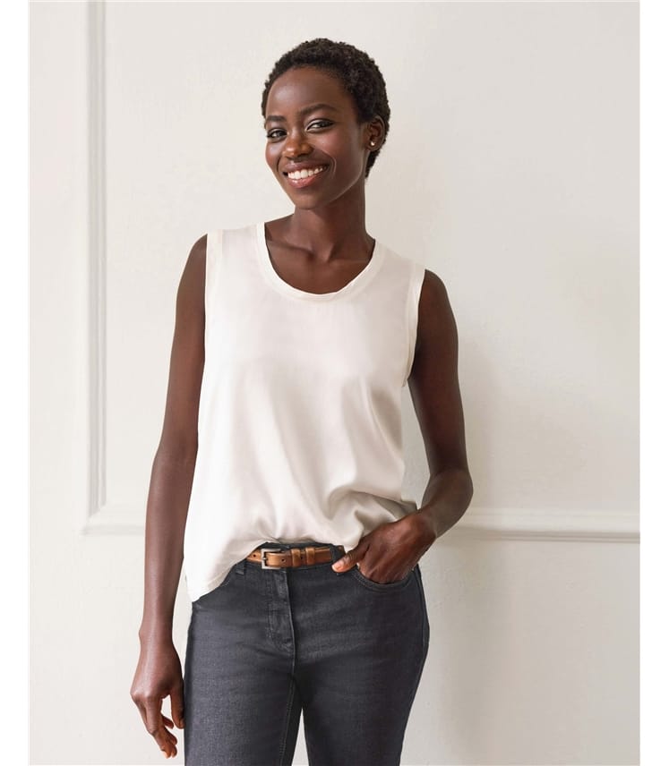 Silk Front Jersey Vest