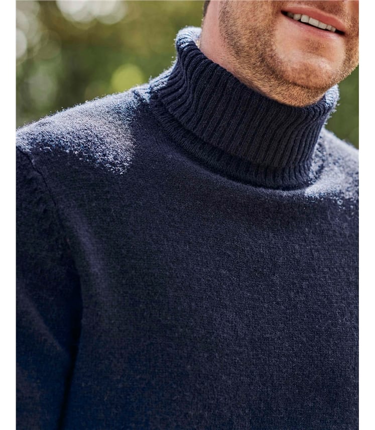 Rollkragenpullover aus Lammwolle für Herren