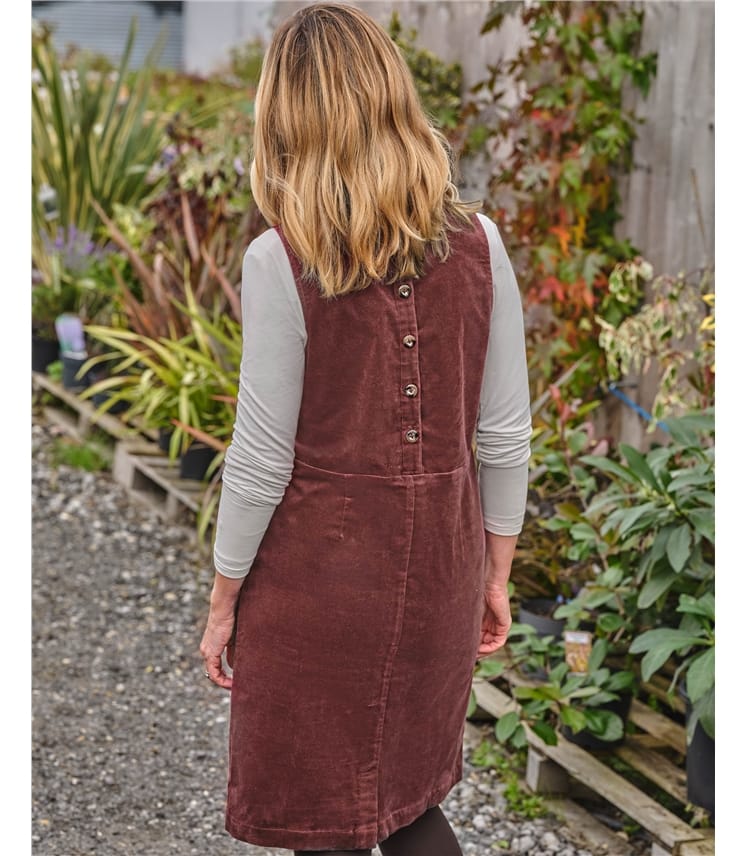 Scoop Neck Button Back Pinafore