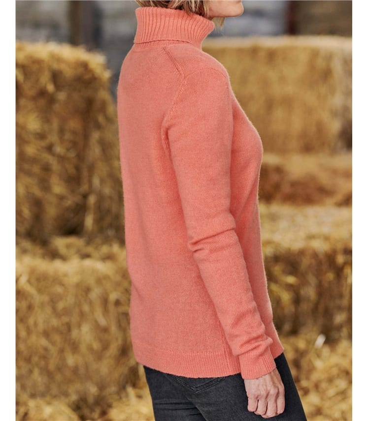 Rollkragenpullover aus Lammwolle für Damen