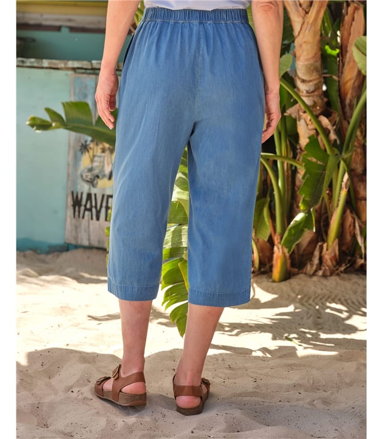 Jupe-culotte en chambray - Femme