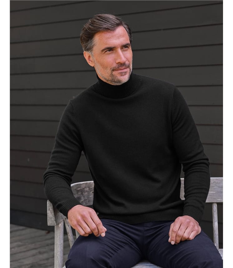 Pull à col roulé - Homme - Pur Cachemire
