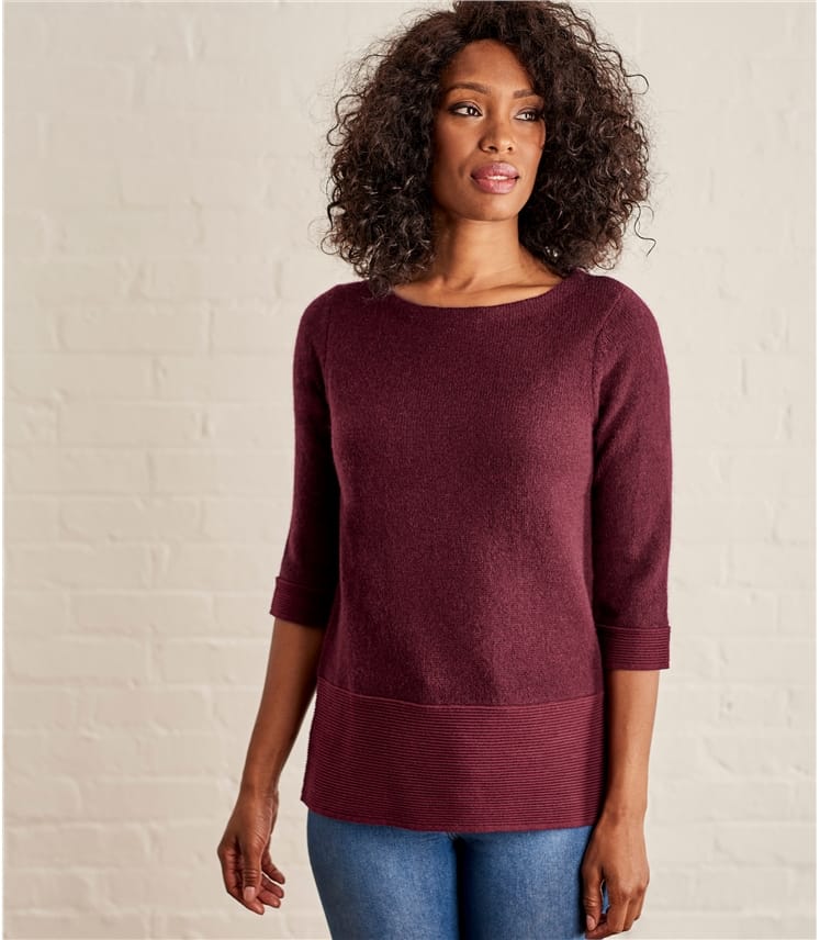 Plum | Womens Alpaca Mix Boatneck Jumper | WoolOvers AU