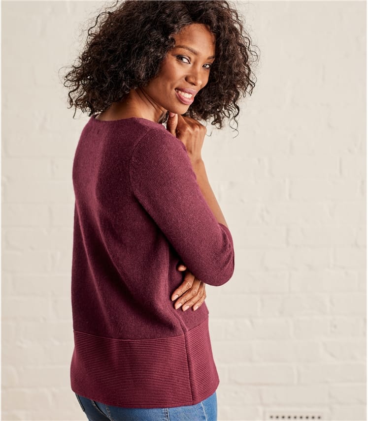 Plum | Womens Alpaca Mix Boatneck Jumper | WoolOvers AU