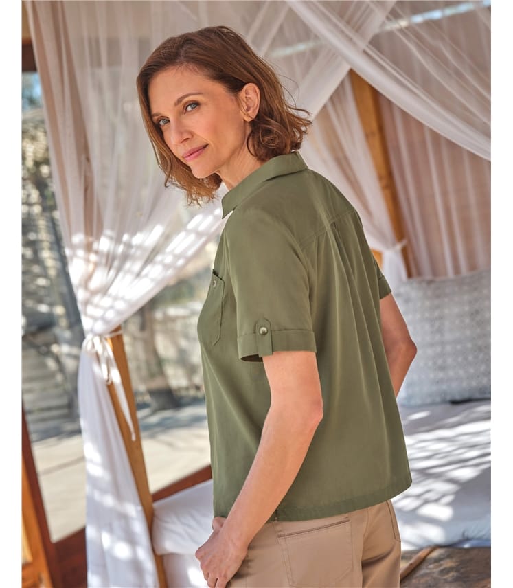 Boxy Tencel Utility Shirt