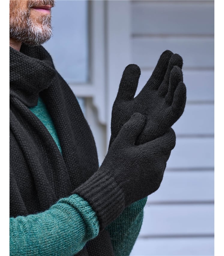 Mens Essential Pure Lambswool Gloves