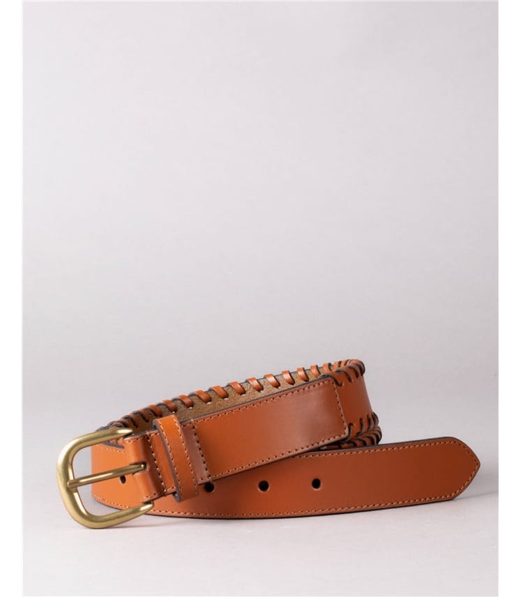Wray Whip Stitch Leather Belt