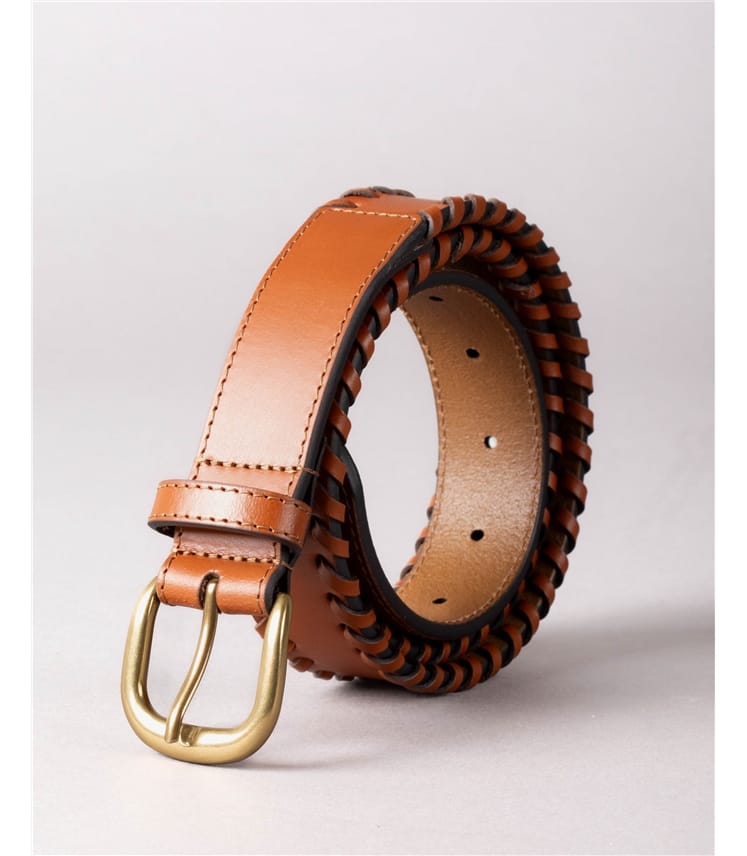 Wray Whip Stitch Leather Belt