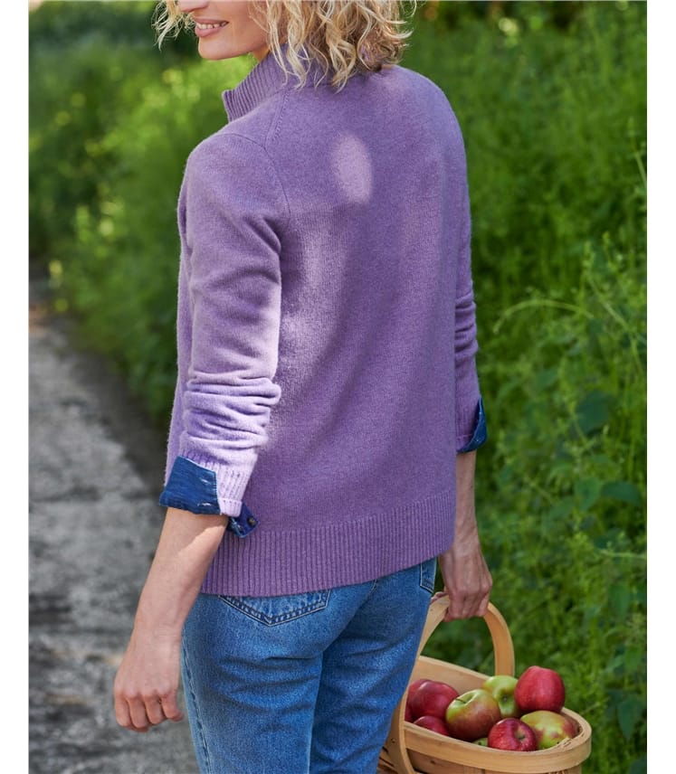 Lambswool Zip Thru Cardigan