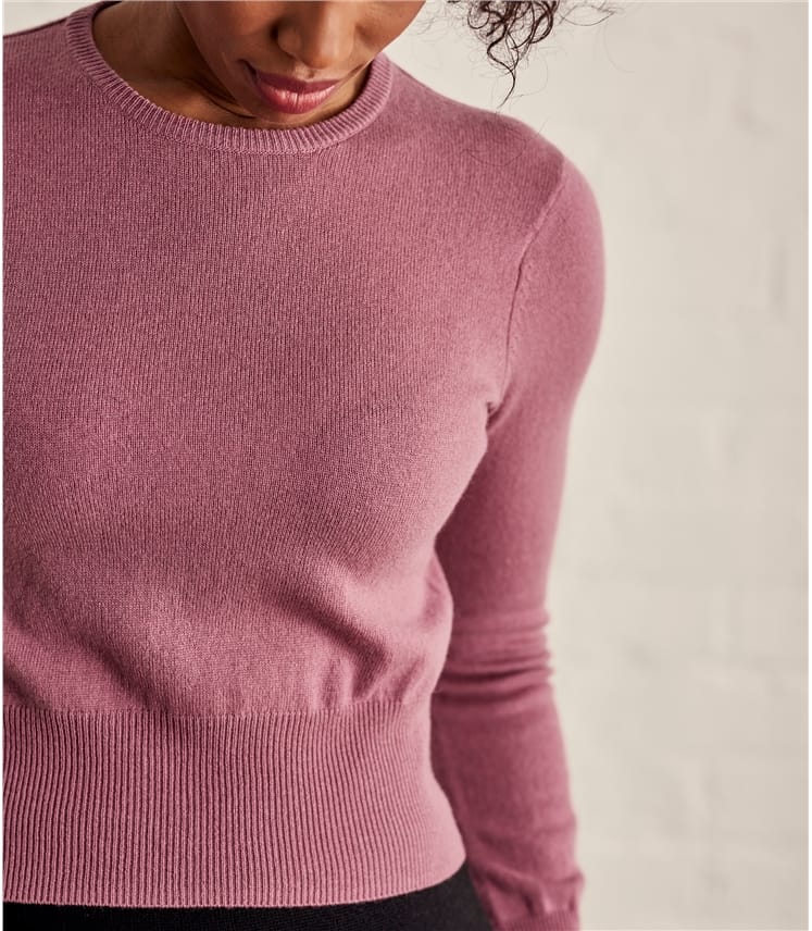 Dusty Pink Womens Cropped Sweater WoolOvers US