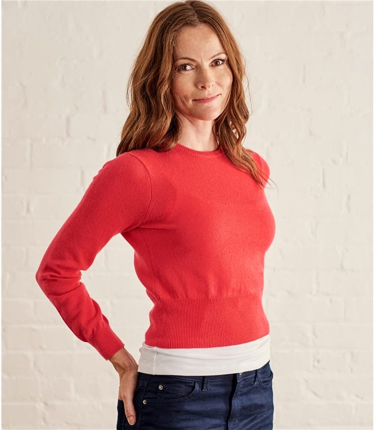 Sunset Pink Womens Cropped Sweater WoolOvers US