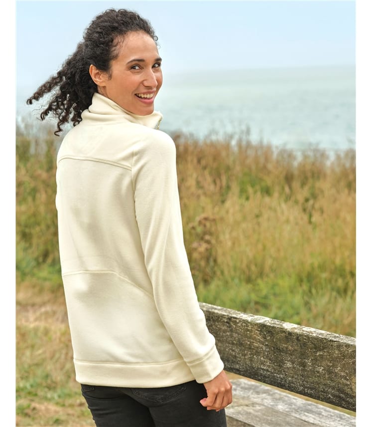 Cream Grasmere Zip Neck Fleece Tunic WoolOvers UK