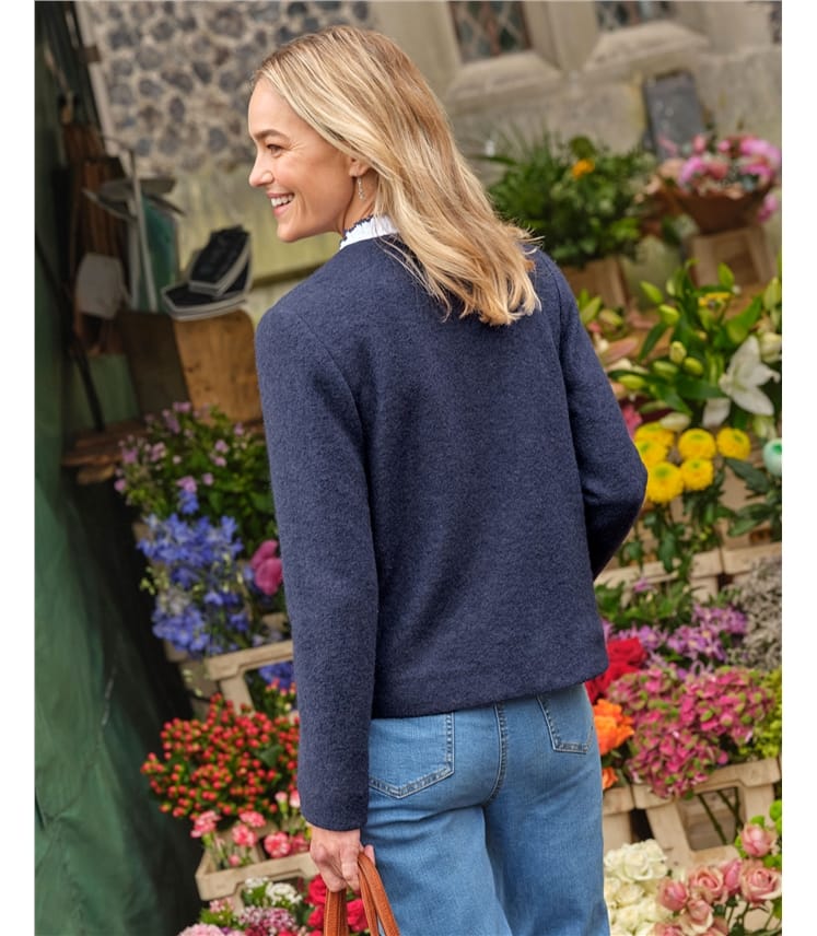 Veste D'Hiver Femme - Col Rond, Manches Longues, Coupe Décontractée - Polyester Doux