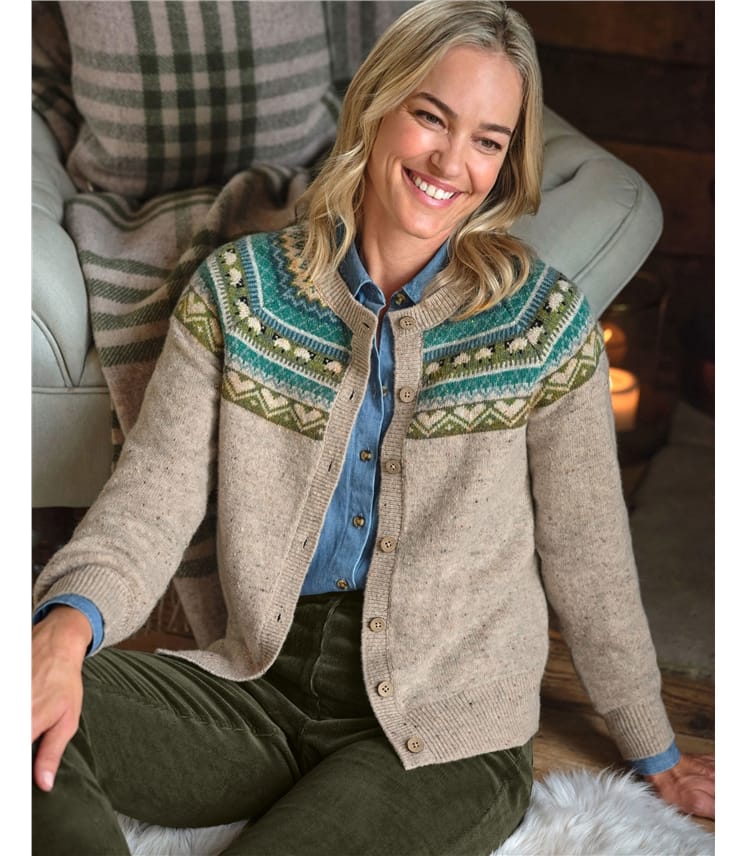 Sheep Fairisle Yoke Cardigan