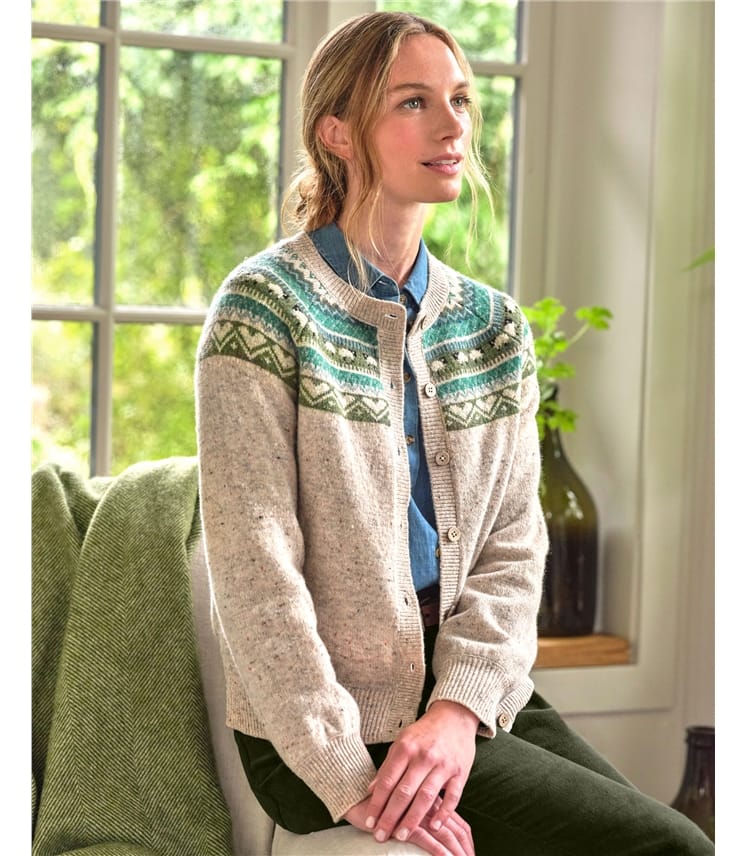 Sheep Fairisle Yoke Cardigan