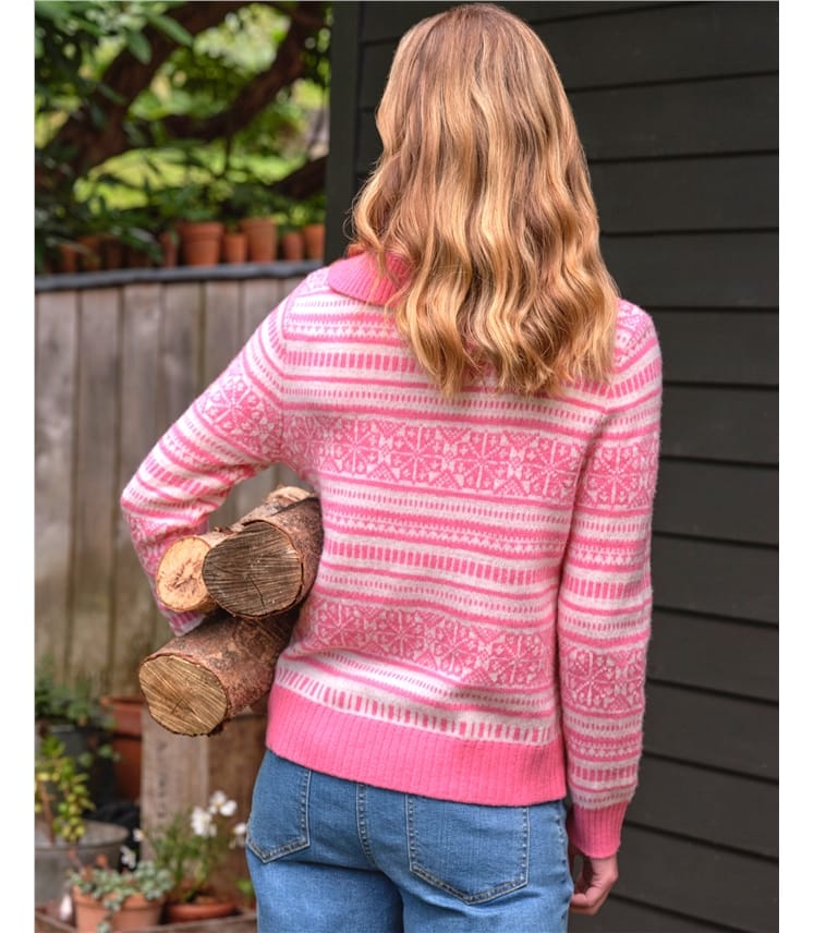 Fair-Isle-Pullover mit weitem Rollkragen