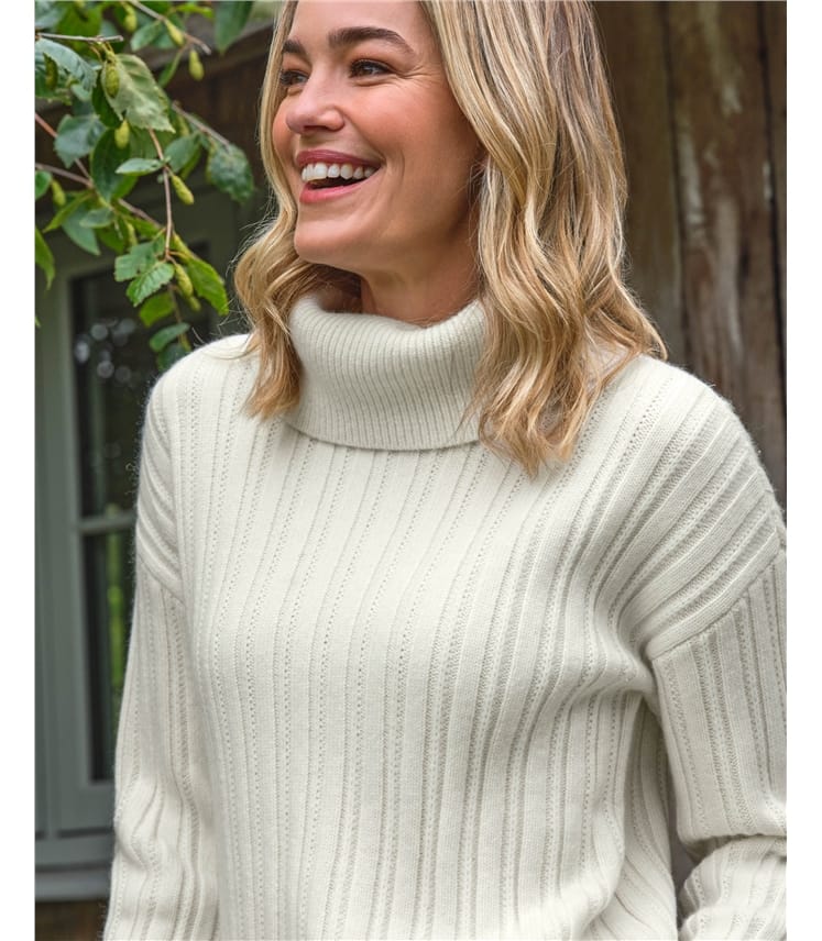 Vertical Rib Roll Neck Jumper