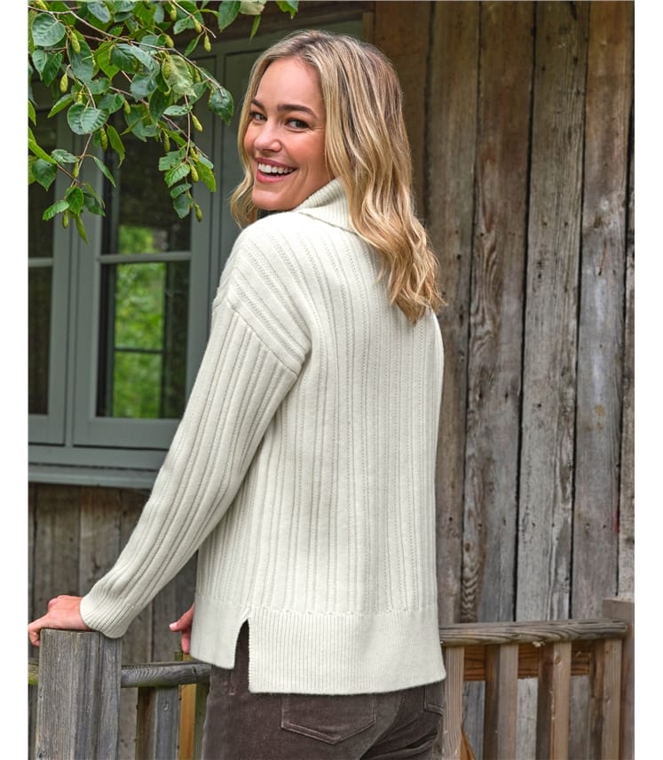 Vertical Rib Roll Neck Jumper