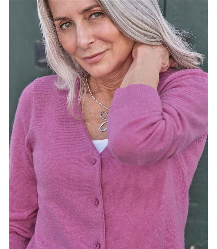 Cashmere Merino Classic V Neck Cardigan