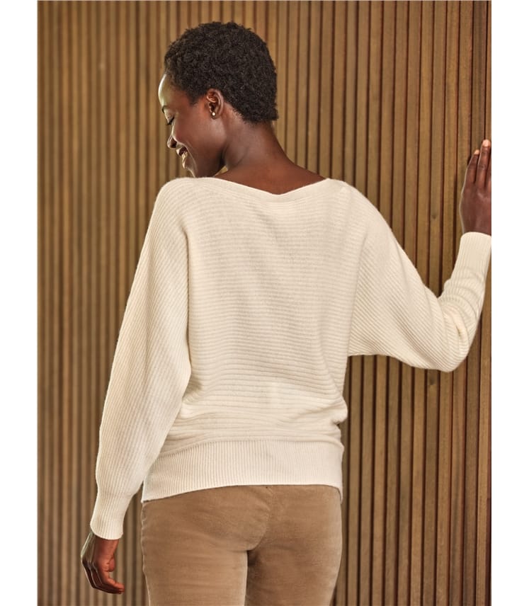 Soft White | Cashmere Boat Neck Sweater | WoolOvers US