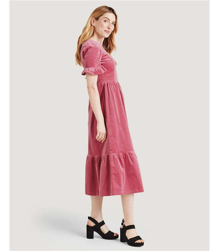 Alleegra Organic Cotton Velvet Midi Dress