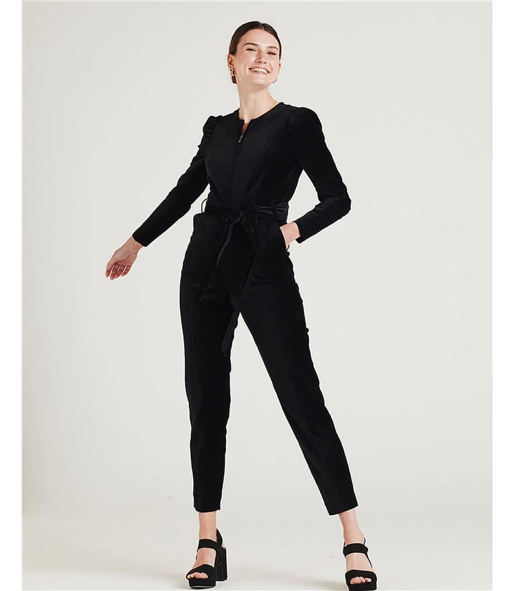 Aubrie - Sampt-Jumpsuit aus Bio-Baumwolle