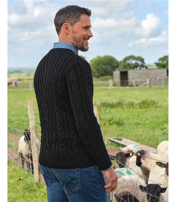 Pullover mit Aranmuster aus reiner Wolle für Herren