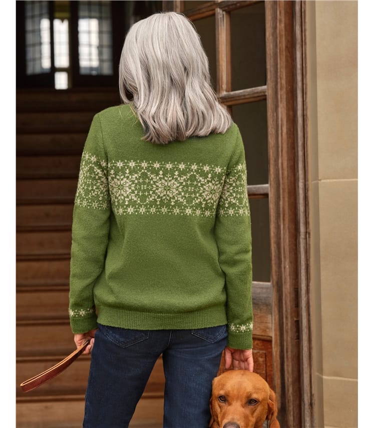 Fair-Isle-Pullover mit Schneeflocken