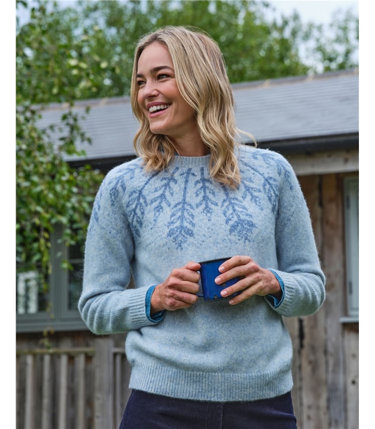 Blue Thistle Yoke Jumper WoolOvers UK