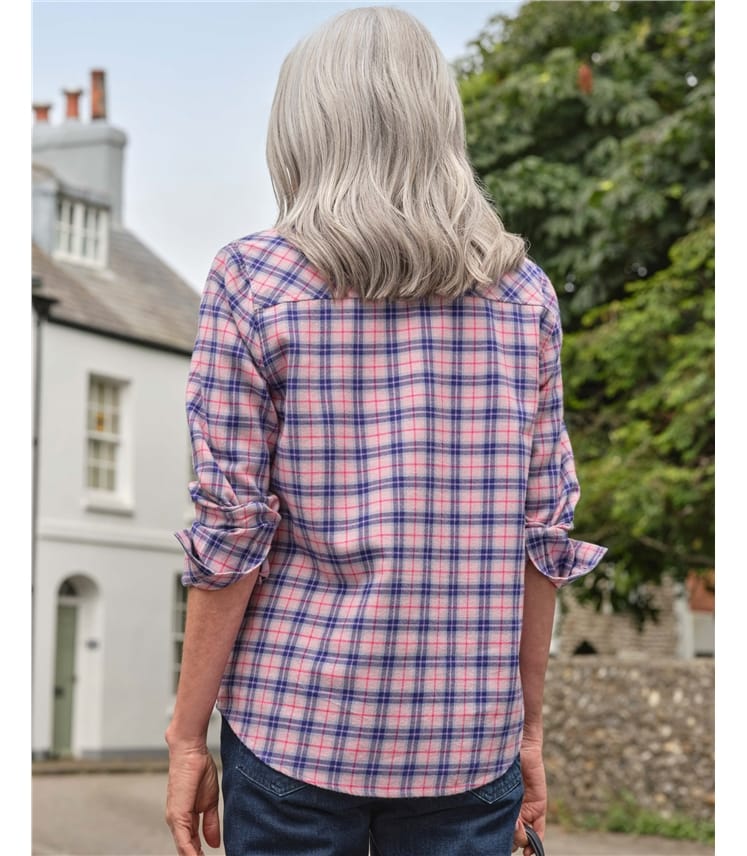 Brushed Cotton Checked Collared Shirt