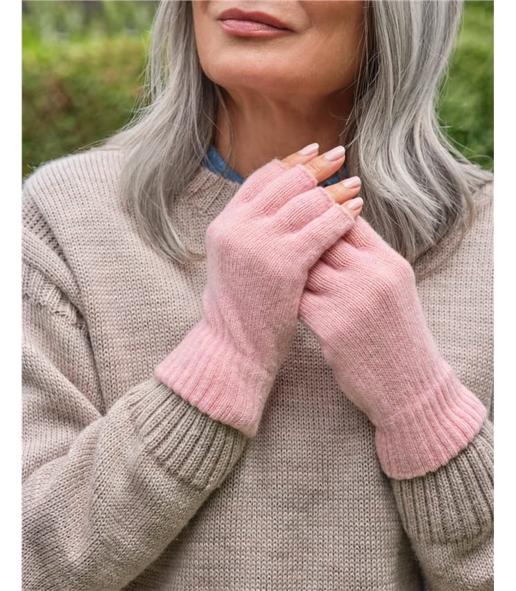 Fingerlose Handschuhe aus Lammwolle für Damen