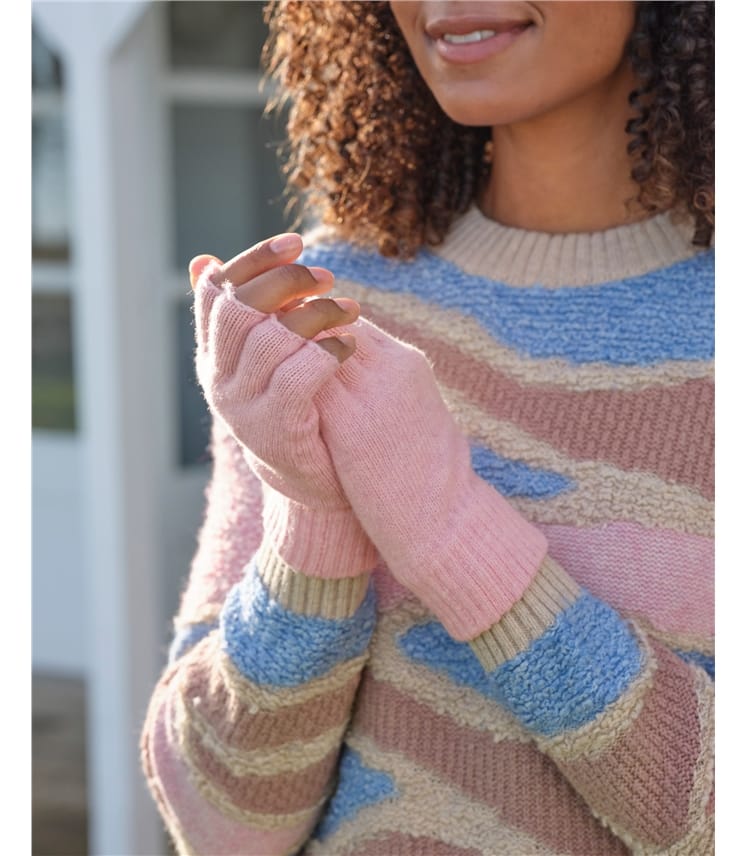 Fingerlose Handschuhe aus Lammwolle für Damen