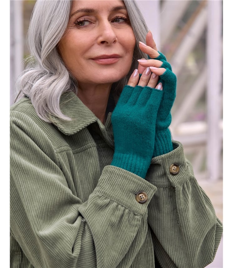 Womens Lambswool Fingerless Gloves