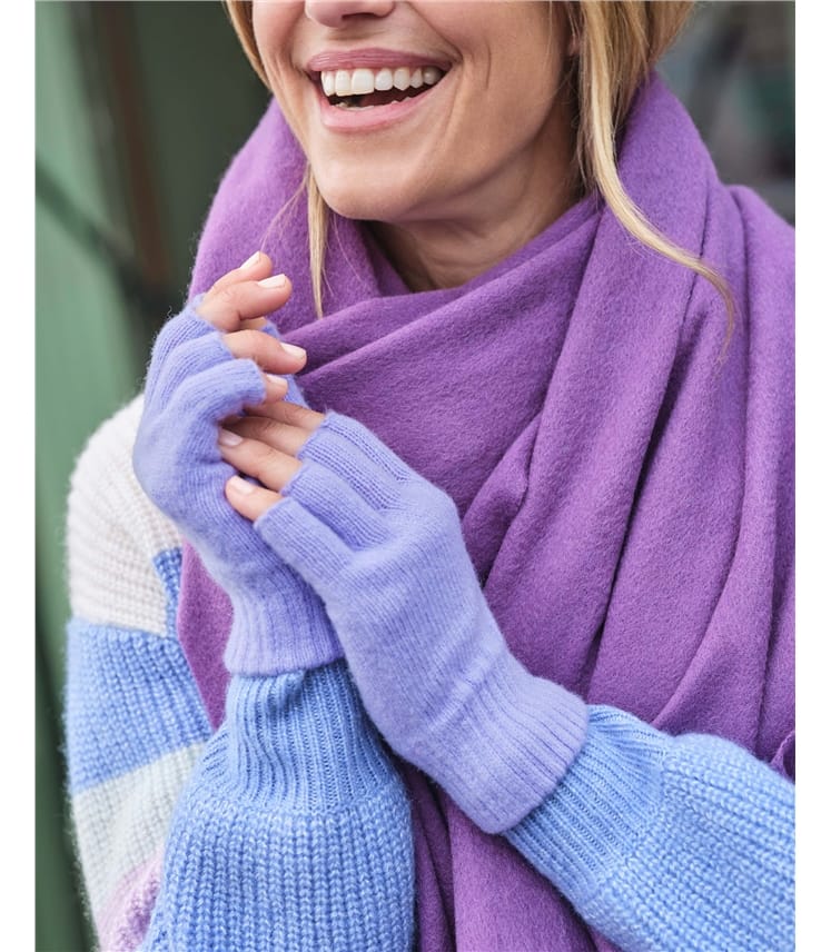 Fingerlose Handschuhe aus Lammwolle für Damen