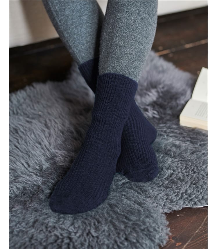 Womens Cashmere Merino Bed Socks